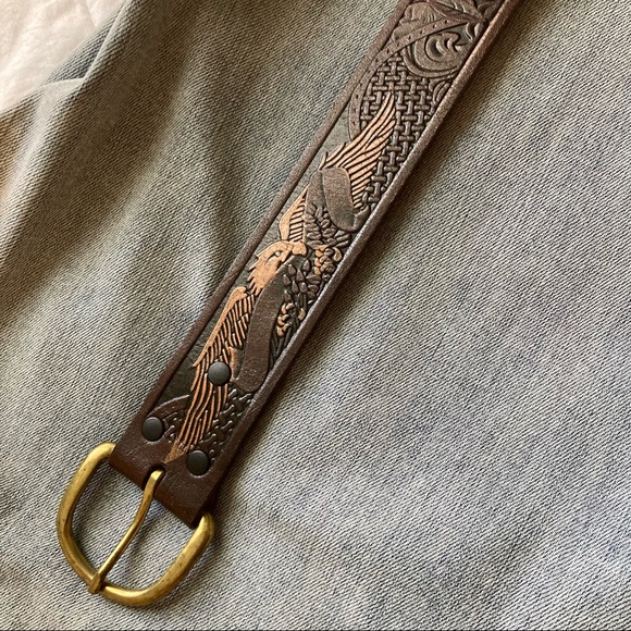 Wrangler Leather Eagle Belt! NEVER WORN! - Picture 9 of 12